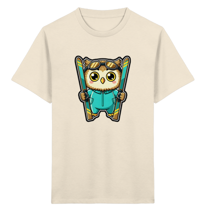 Niedliche Eule auf Skiern T-Shirt - Kinder Bio T-Shirt