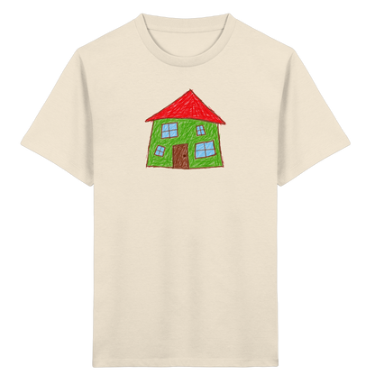 Grünes Haus mit vier Fenstern - Kinder Bio T-Shirt