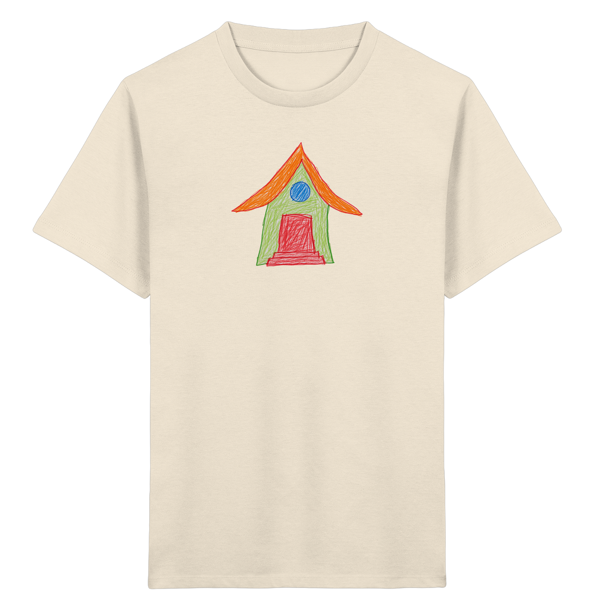 Grünes Haus mit Dachüberhang - Kinder Bio T-Shirt