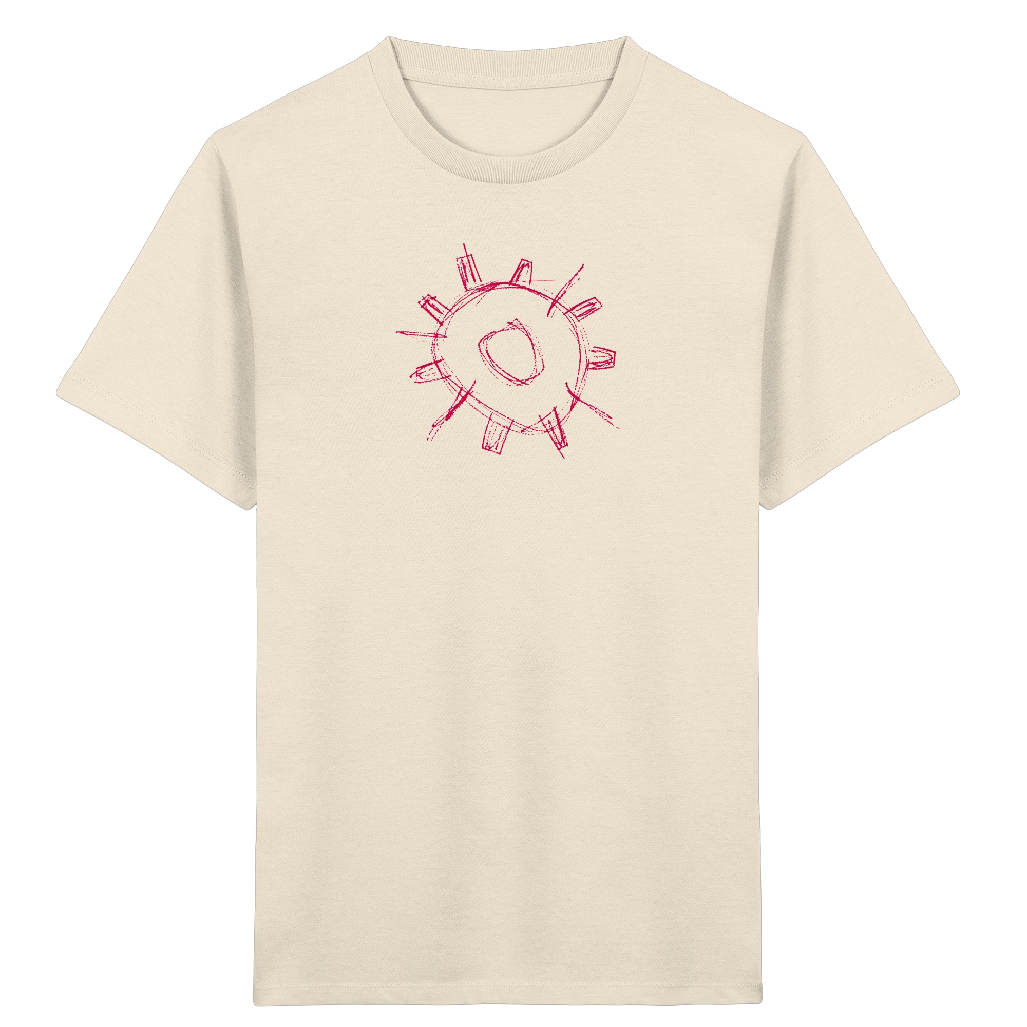 Karminrotes Zackenrad – Kinder Bio-T-Shirt
