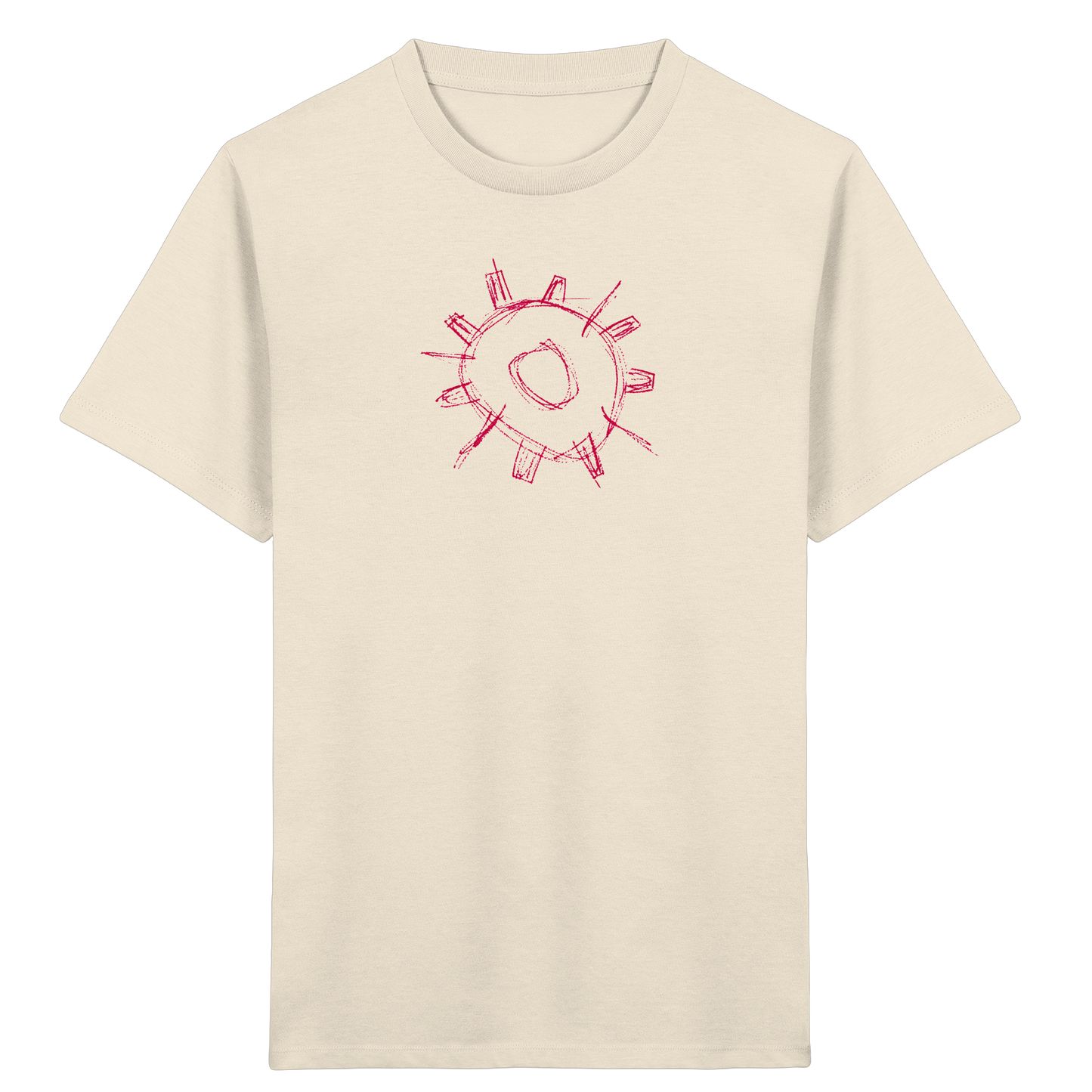 Karminrotes Zackenrad Kinder T-Shirt - Kinder Bio T-Shirt