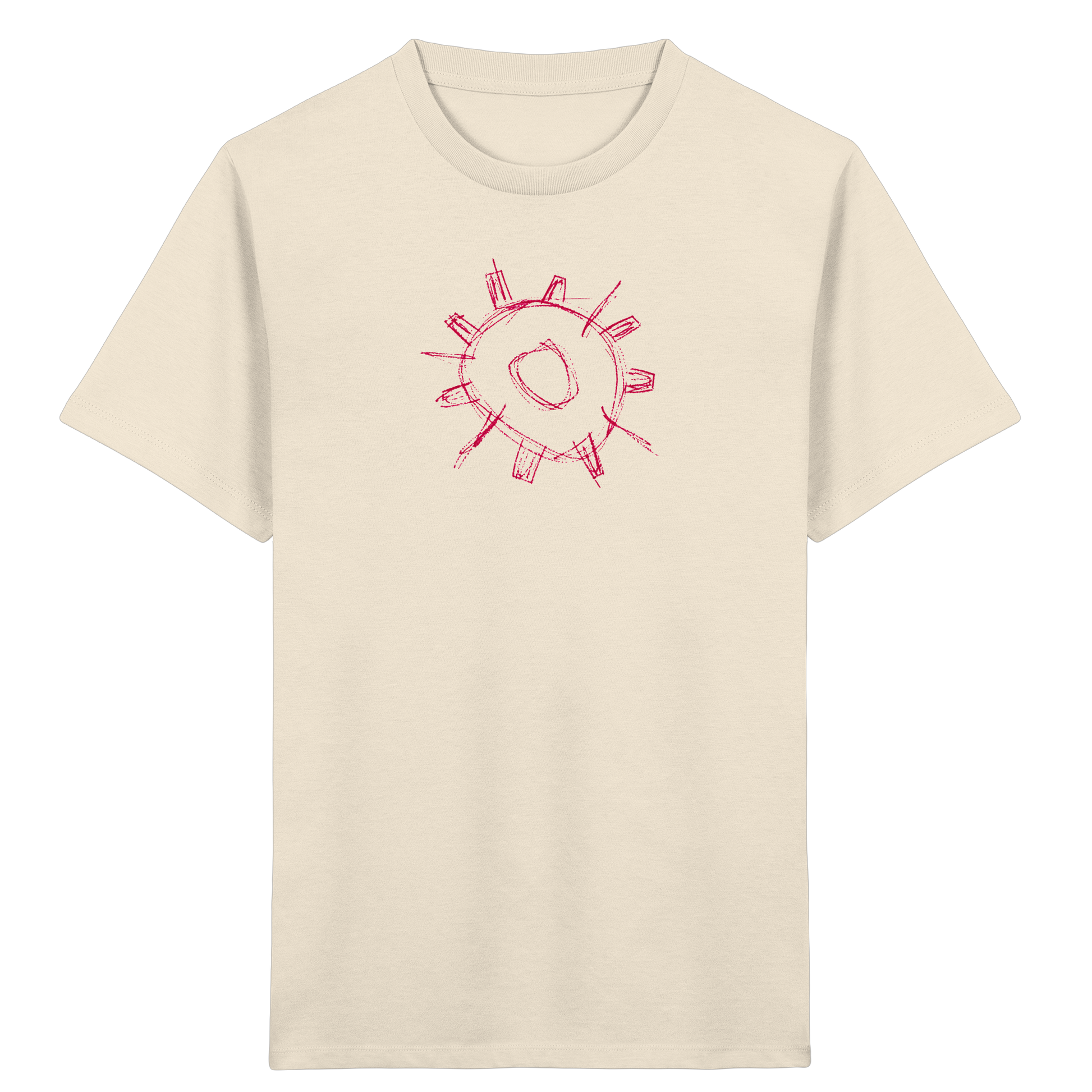 Karminrotes Zackenrad Kinder T-Shirt - Kinder Bio T-Shirt