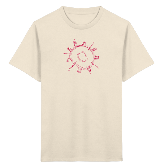Karminrotes Zackenrad Kinder T-Shirt - Kinder Bio T-Shirt