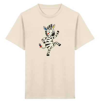 Fröhliches tanzendes Zebra Kinder T-Shirt - Kinder Bio T-Shirt