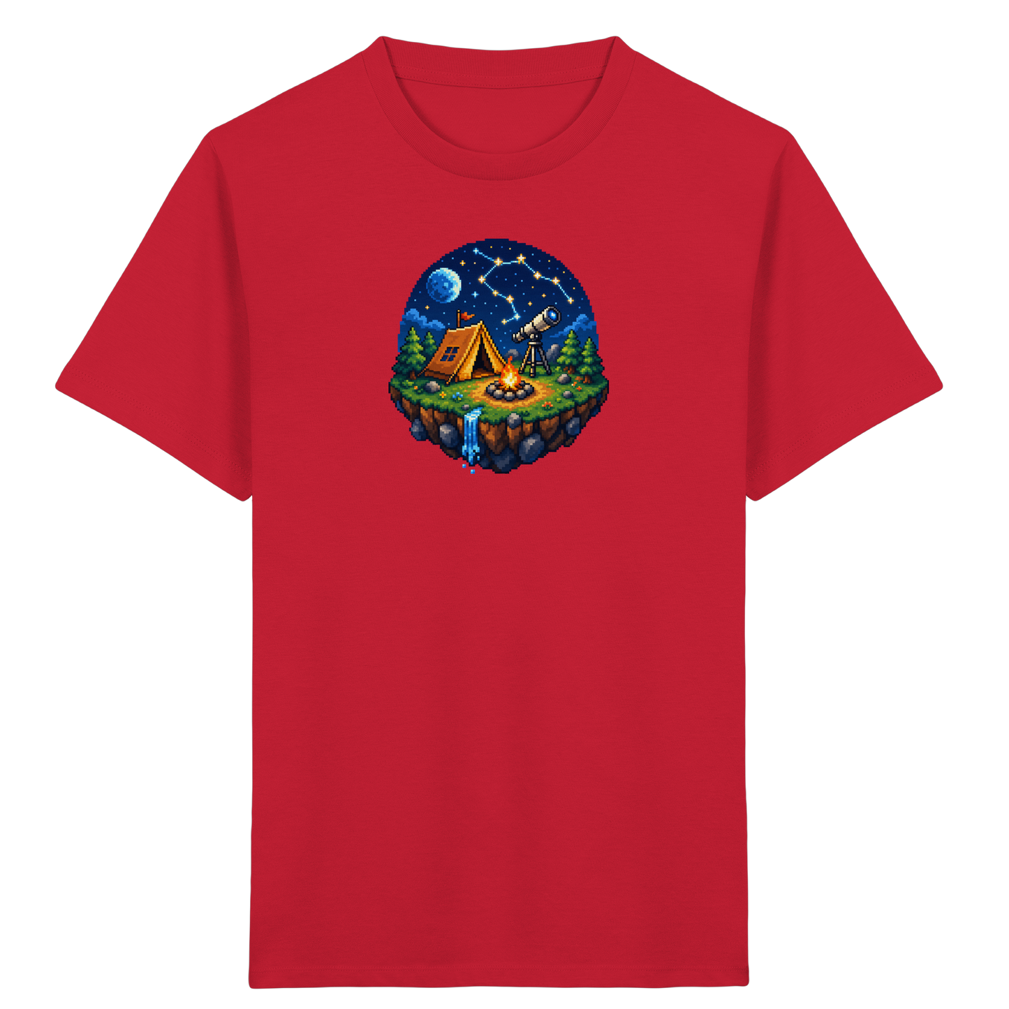 Magisches Pixel Camping Insel Abenteuer - Kinder Bio T-Shirt