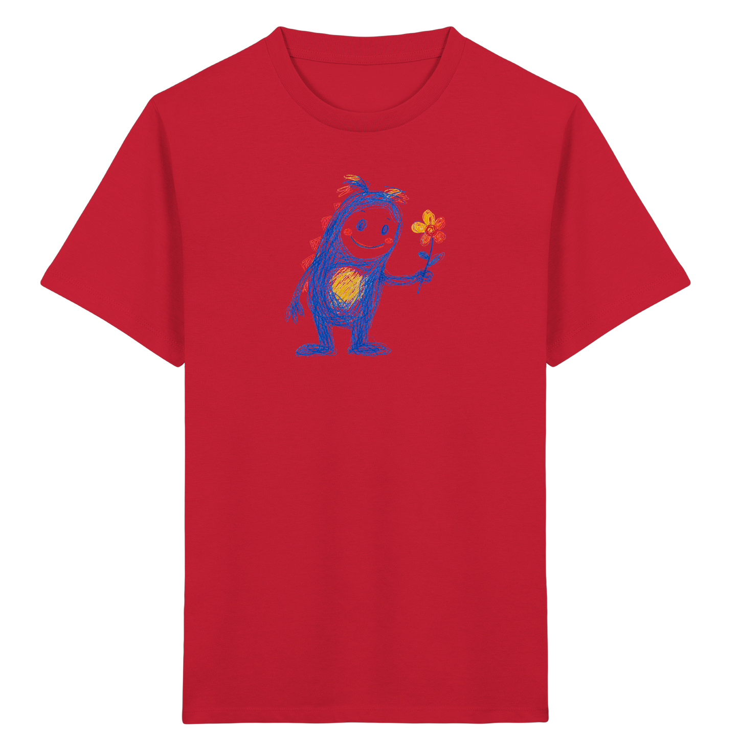 Blumenfreund Monster mit Blume - Kinder Bio T-Shirt