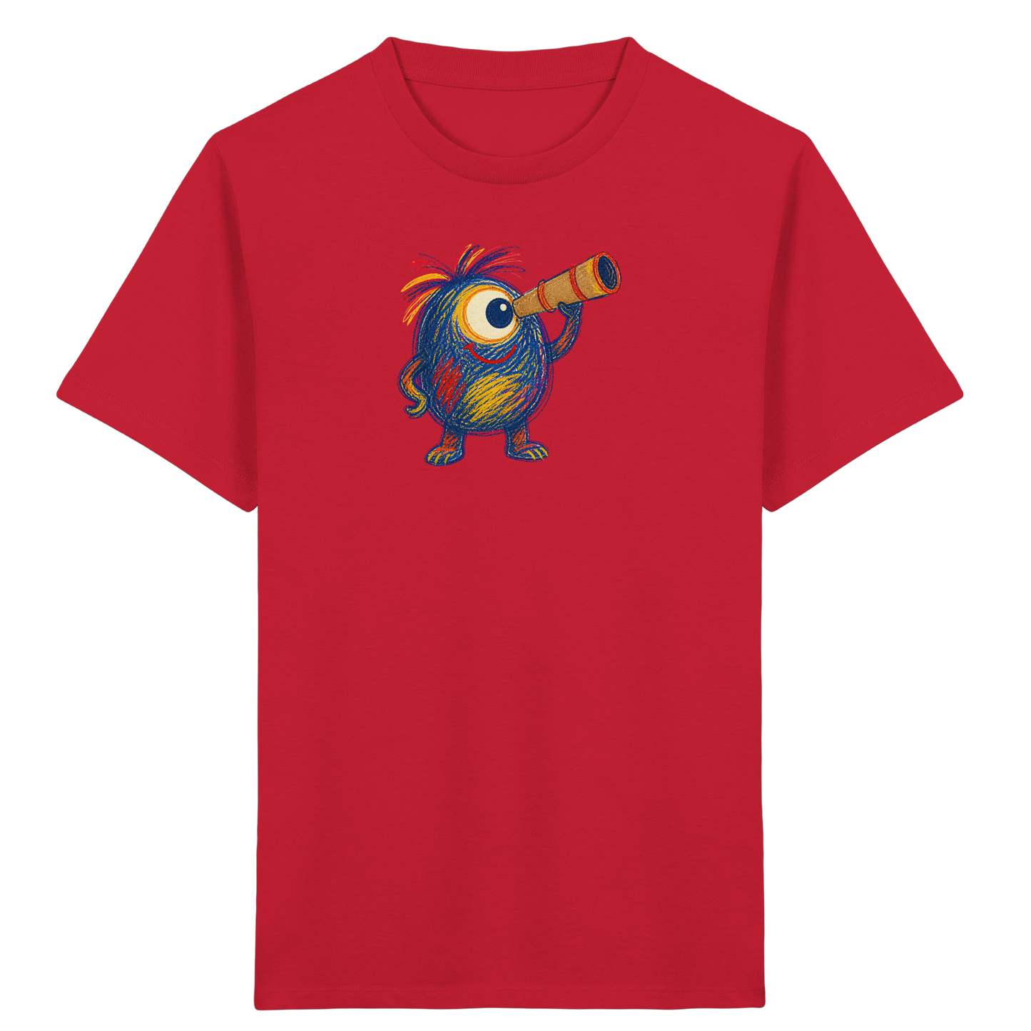 Mondgucker Monster mit Teleskop - Kinder Bio T-Shirt