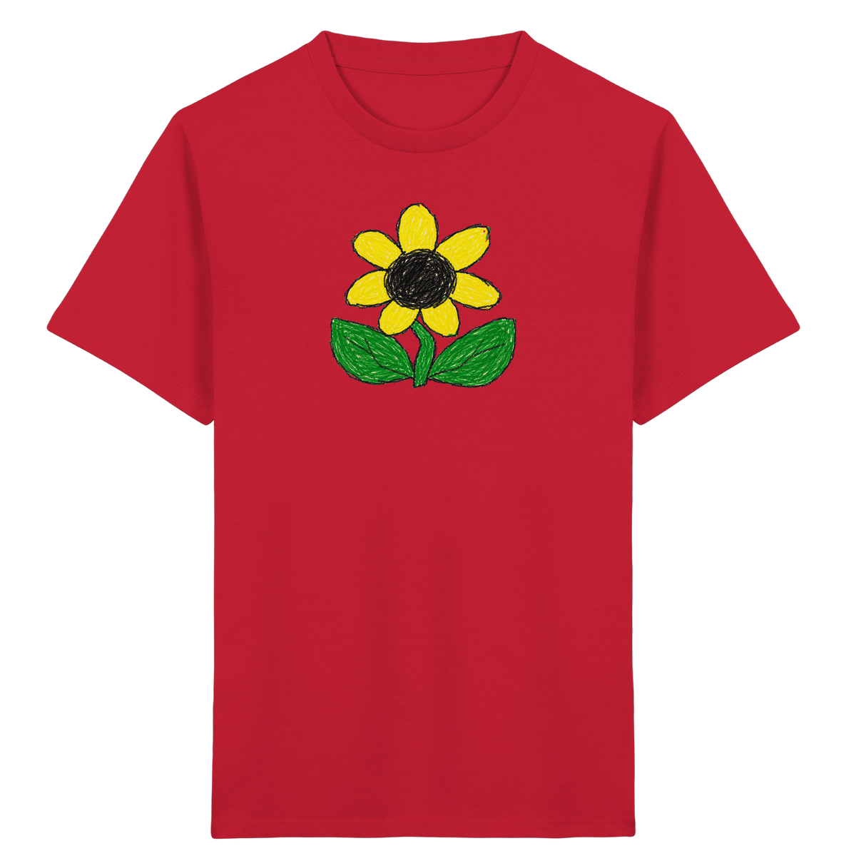 Kritzel Sonnenblume Kinder Shirt - Kinder Bio T-Shirt