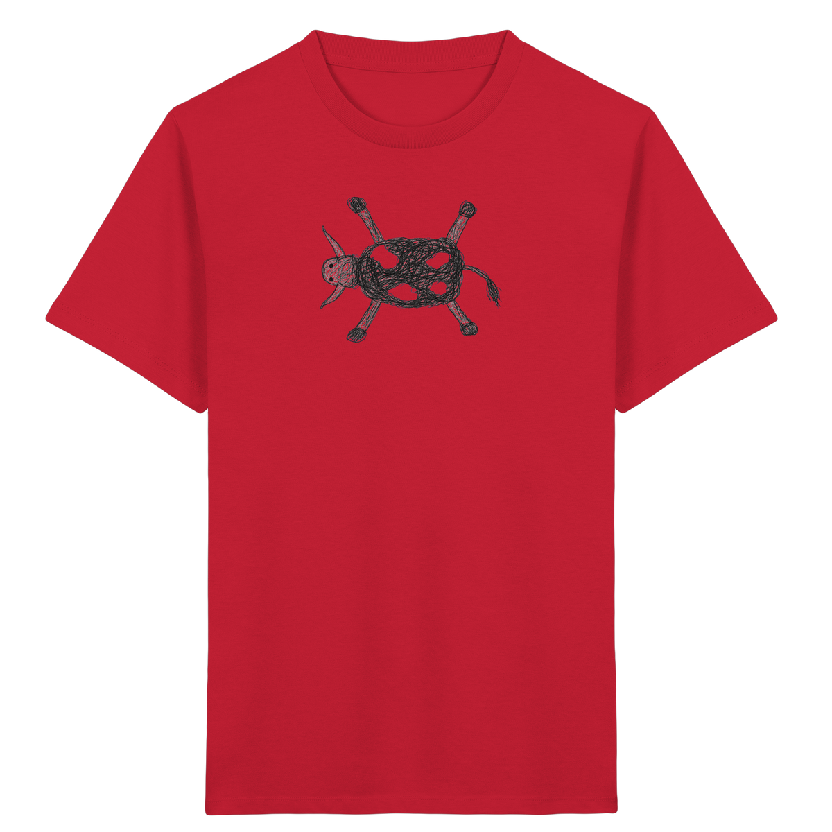 Kuh von oben gezeichnet - Kinder Bio T-Shirt