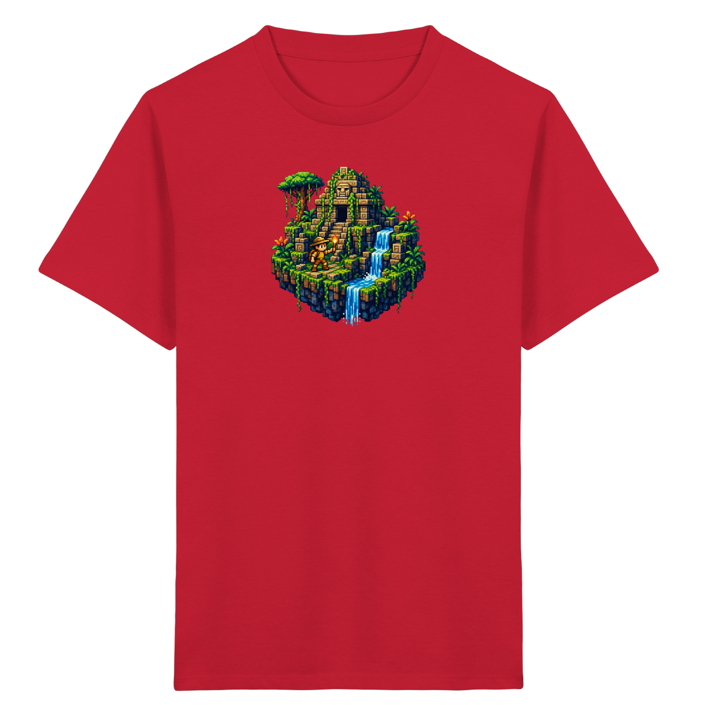 Pixel Dschungel Abenteuer Kinder T-Shirt - Kinder Bio T-Shirt