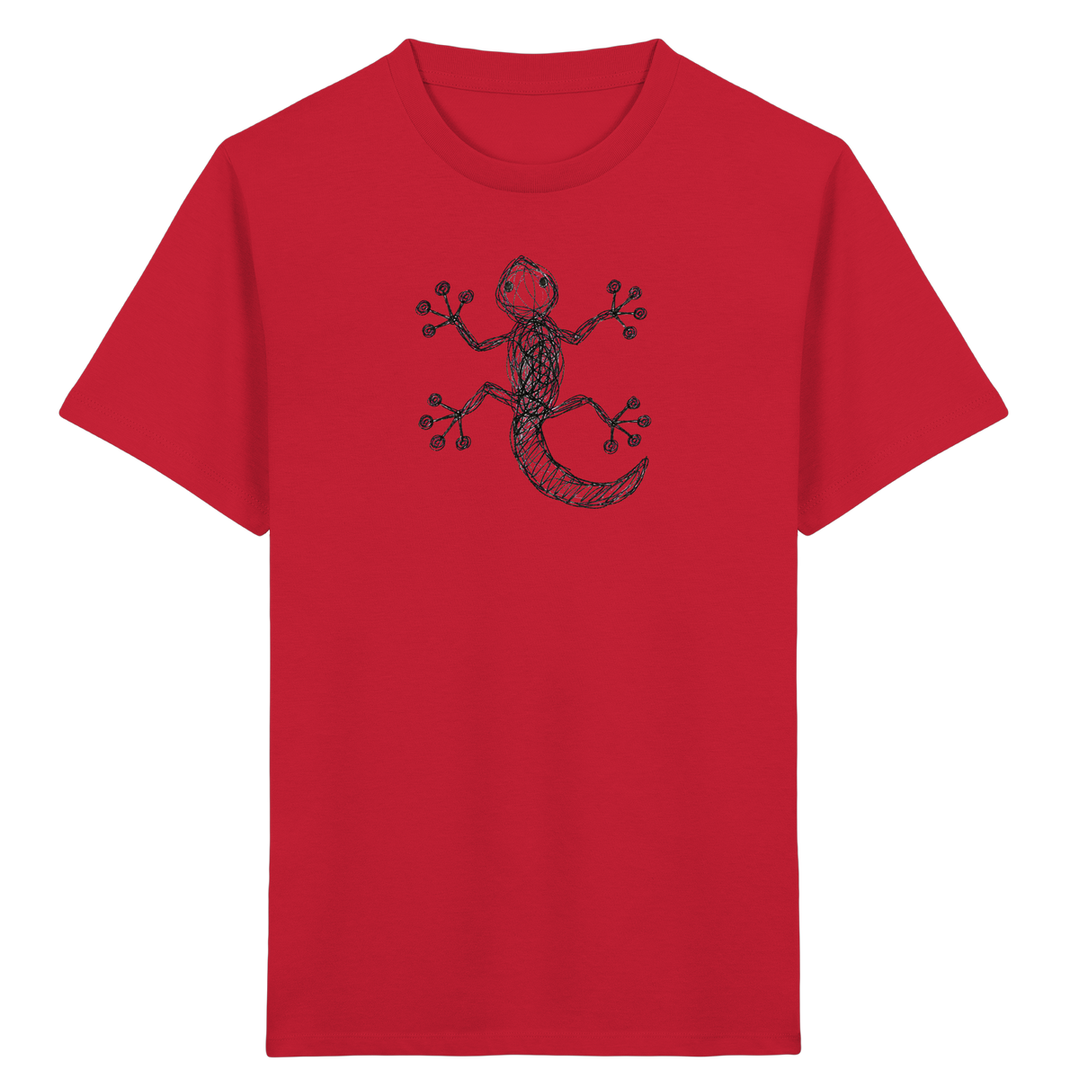 Gecko von oben gezeichnet - Kinder Bio T-Shirt
