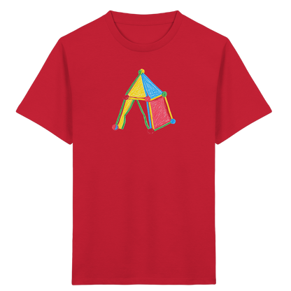 Buntes Farbpunkt Zelt Motiv - Kinder Bio T-Shirt