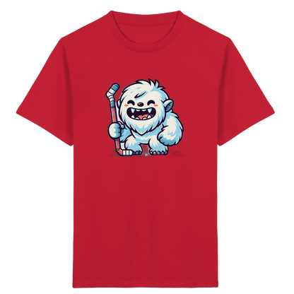 Yeti mit Eishockeyschläger Kinder T-Shirt