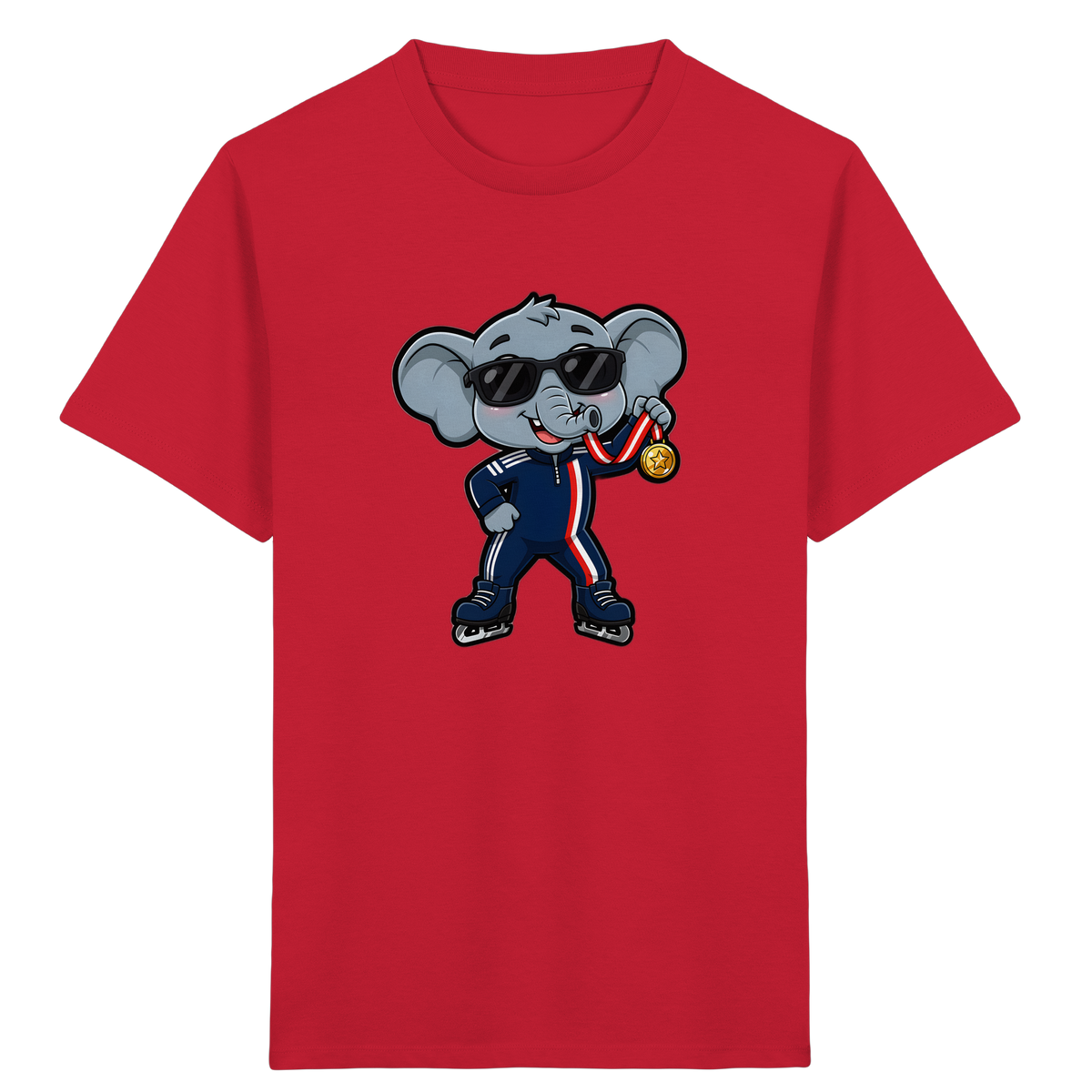 Eislaufender Elefant: Cooles T-Shirt für Kinder - Kinder Bio T-Shirt