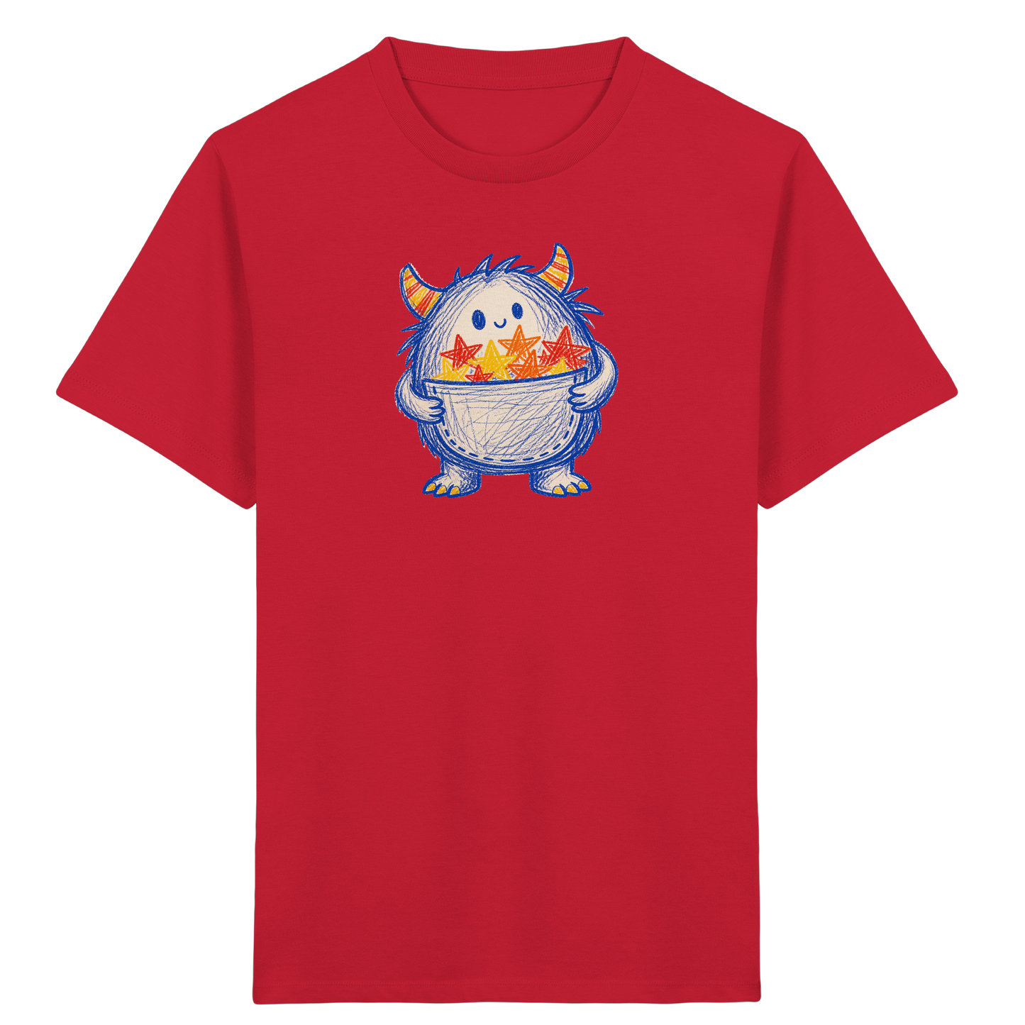 Kleines Monster mit Sternentasche - Kinder Bio T-Shirt