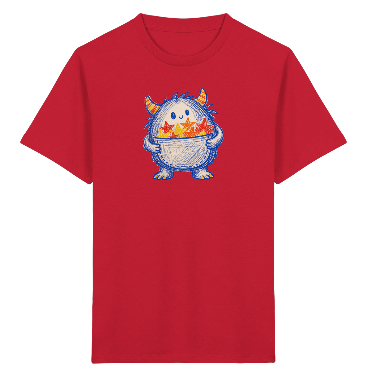 Kleines Monster mit Sternentasche - Kinder Bio T-Shirt