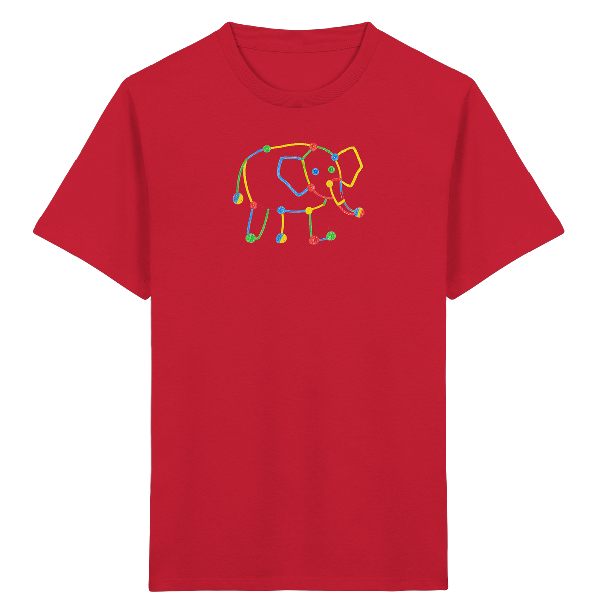 Farbpunkt Elefant Kinderzeichnung - Kinder Bio T-Shirt