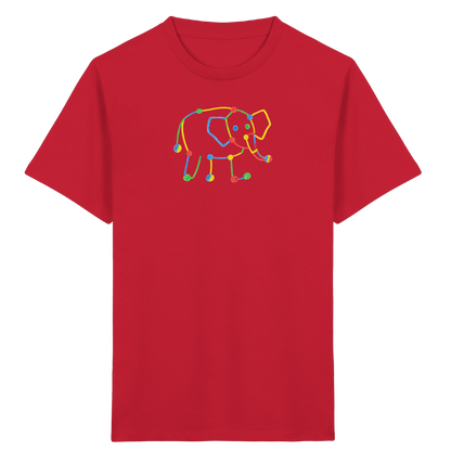 Farbpunkt Elefant Kinderzeichnung - Kinder Bio T-Shirt