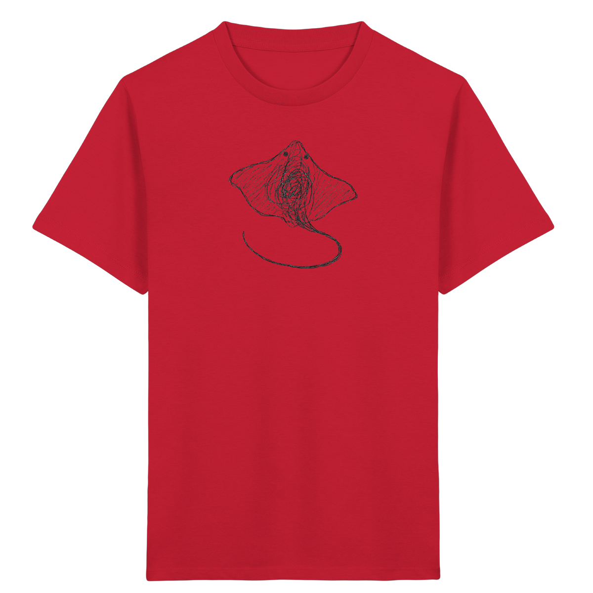 Rochen von oben gezeichnet - Kinder Bio T-Shirt