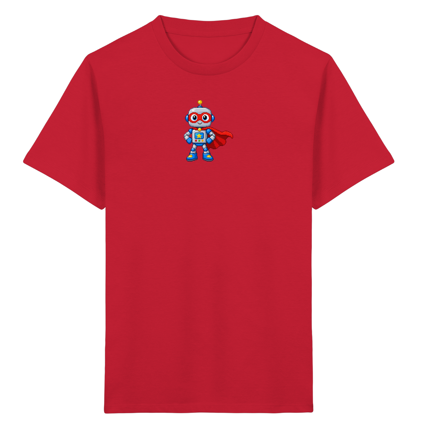 Pixel-Roboter Superhelden-Shirt: Freundliches Design - Kinder T-Shirt