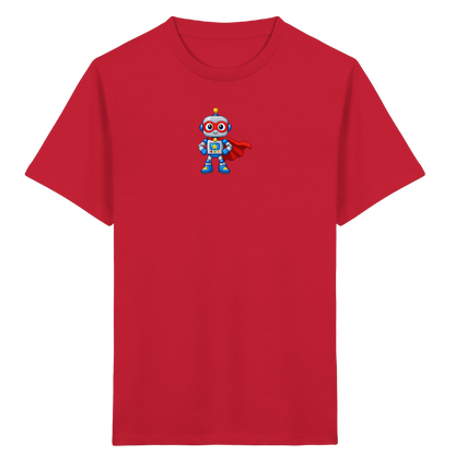 Pixel-Roboter Superhelden-Shirt: Freundliches Design - Kinder Bio T-Shirt