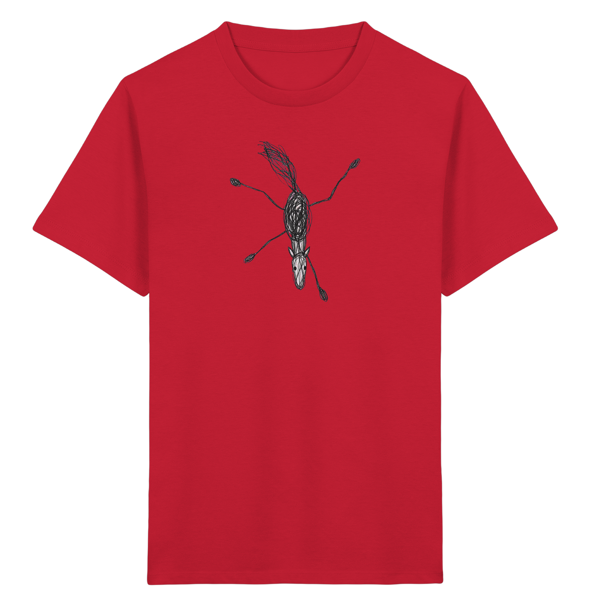 Pferd von oben gezeichnet - Kinder Bio T-Shirt
