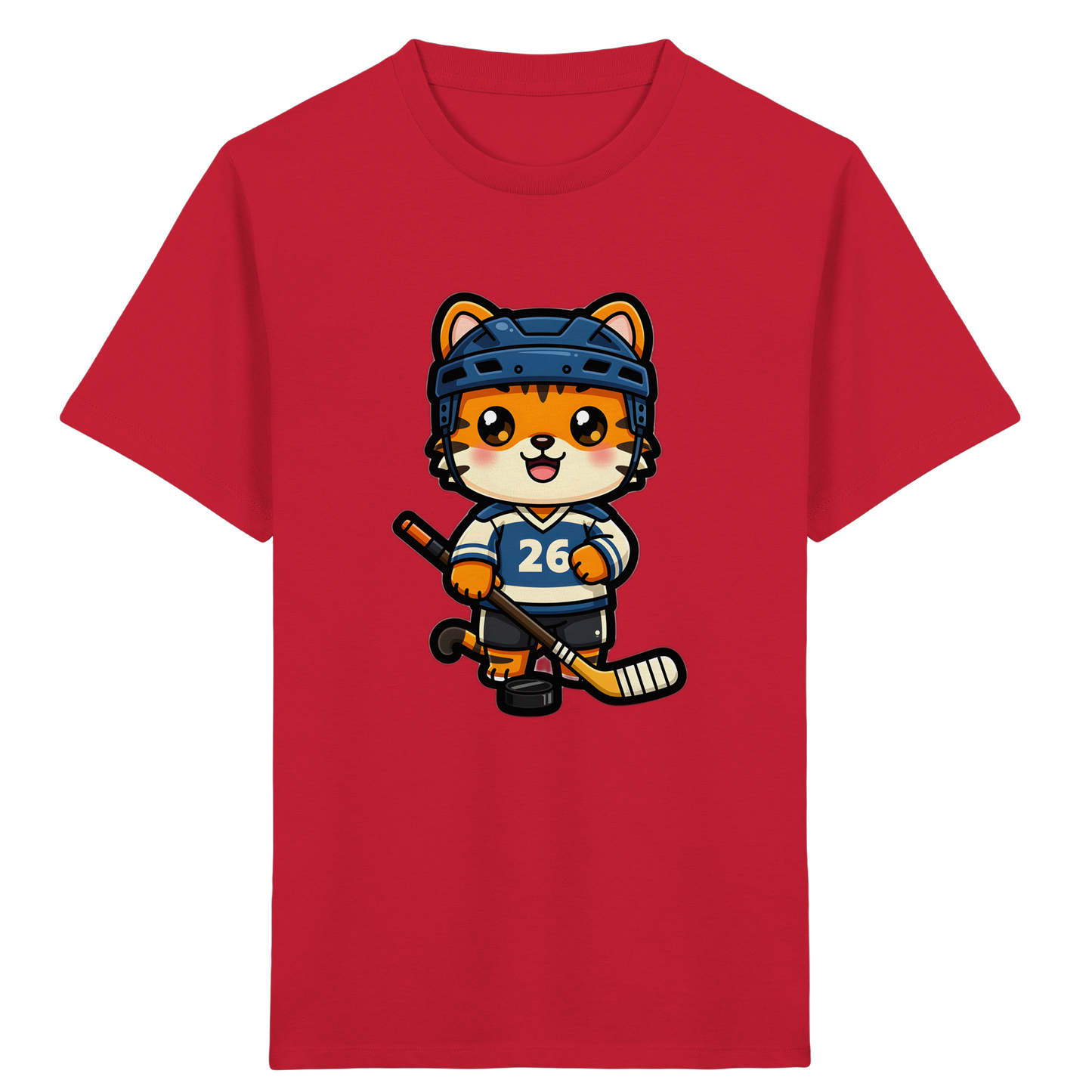 Tiger Eishockey Spieler Kinder T-Shirt - Kinder Bio T-Shirt