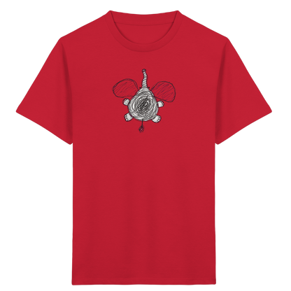 Elefant von oben gezeichnet - Kinder Bio T-Shirt