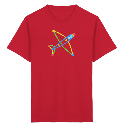 Buntes Flugzeug mit Farbpunkten - Kinder Bio T-Shirt