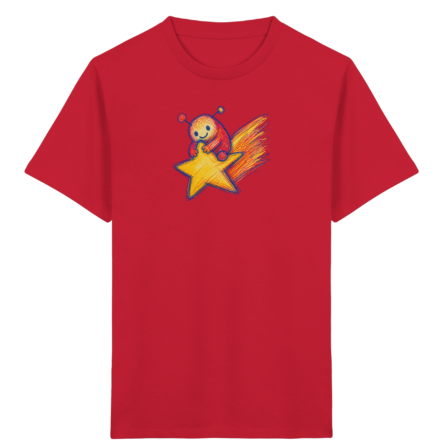 Kleines Monster auf Sternschnuppe - Kinder Bio T-Shirt