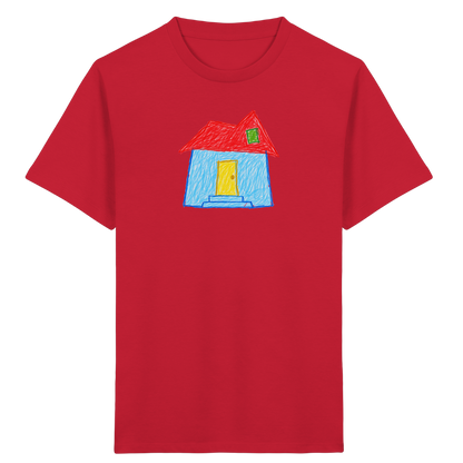 Rotes Knickdachhaus für Kinder - Kinder Bio T-Shirt