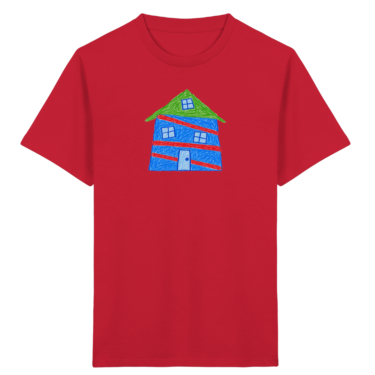 Blaues Balkenhaus Kinder T-Shirt - Kinder Bio T-Shirt