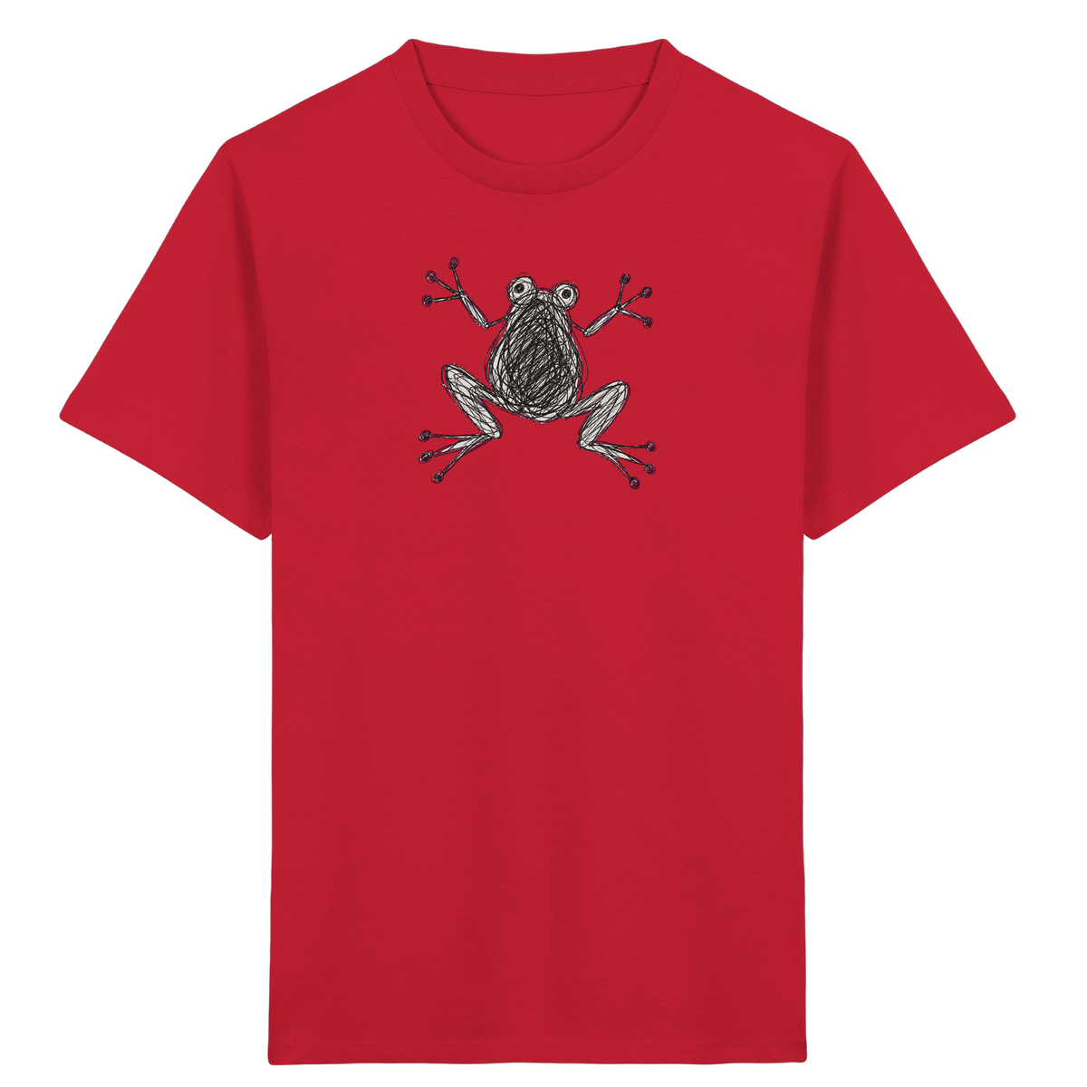Frosch von oben Kinderzeichnung - Kinder Bio T-Shirt
