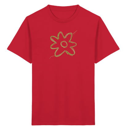 Grüne Zackenblume Kinder Shirt - Kinder Bio T-Shirt