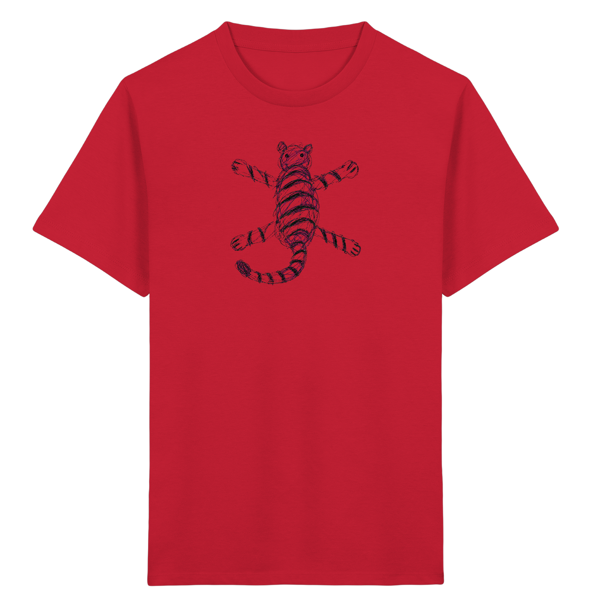 Tiger von oben gezeichnet - Kinder Bio T-Shirt