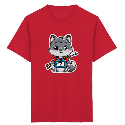 Wolf im Sporttrikot – Kinder Bio-T-Shirt