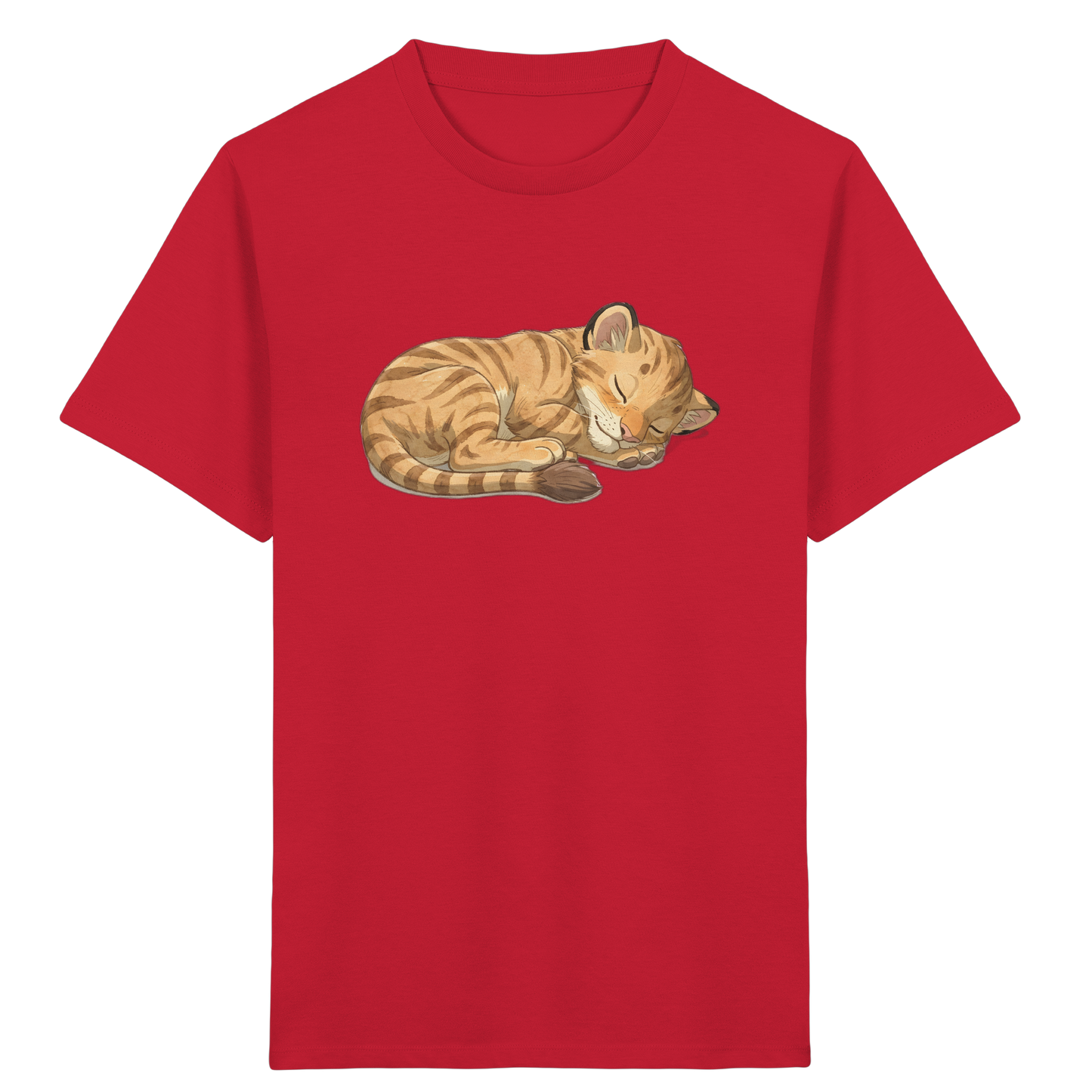 Schlafende Katze: Kuscheliges T-Shirt für Kinder - Kinder Bio T-Shirt