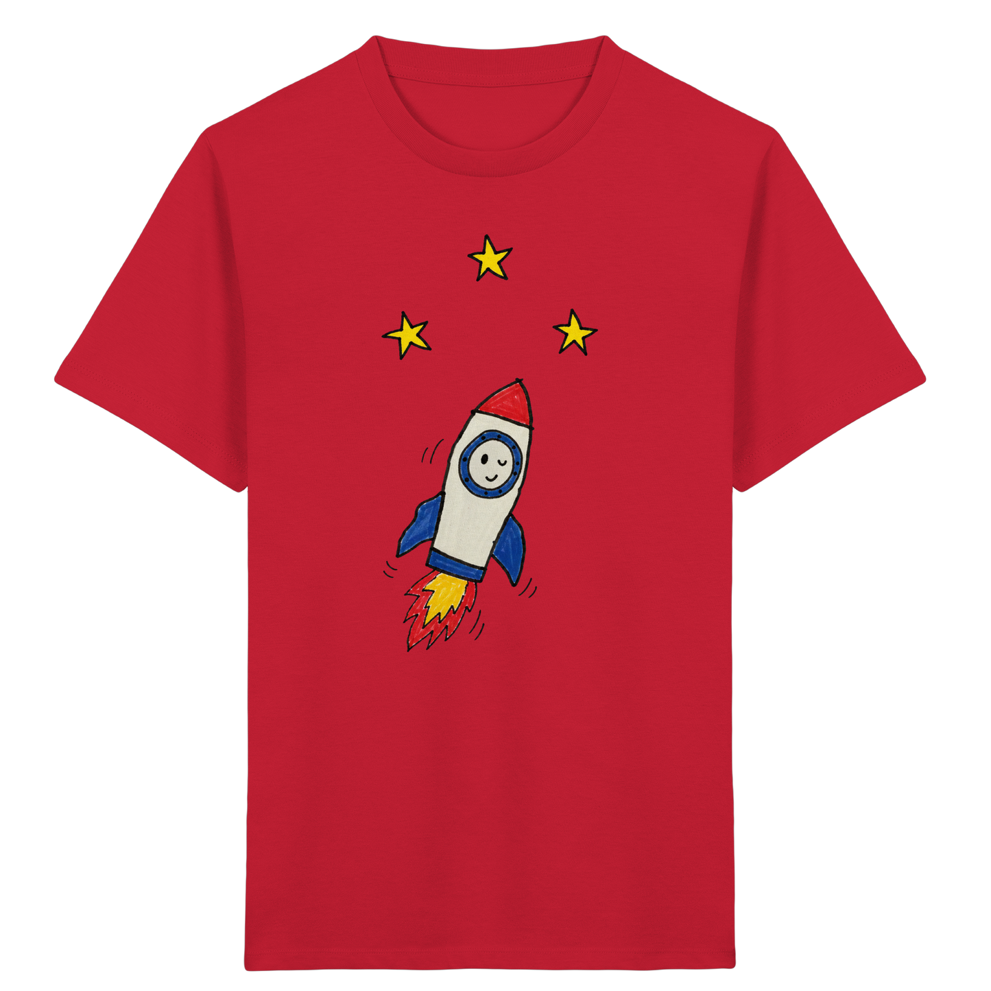 Fröhliches Raketen T-Shirt für Abenteurer - Kinder Bio T-Shirt