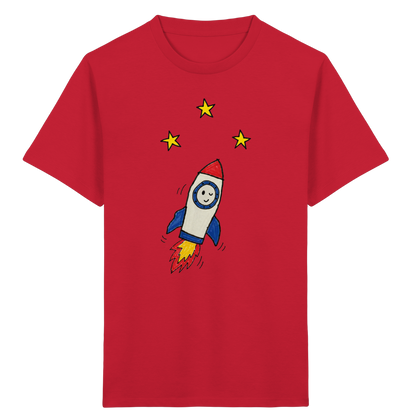 Fröhliches Raketen T-Shirt für Abenteurer - Kinder Bio T-Shirt