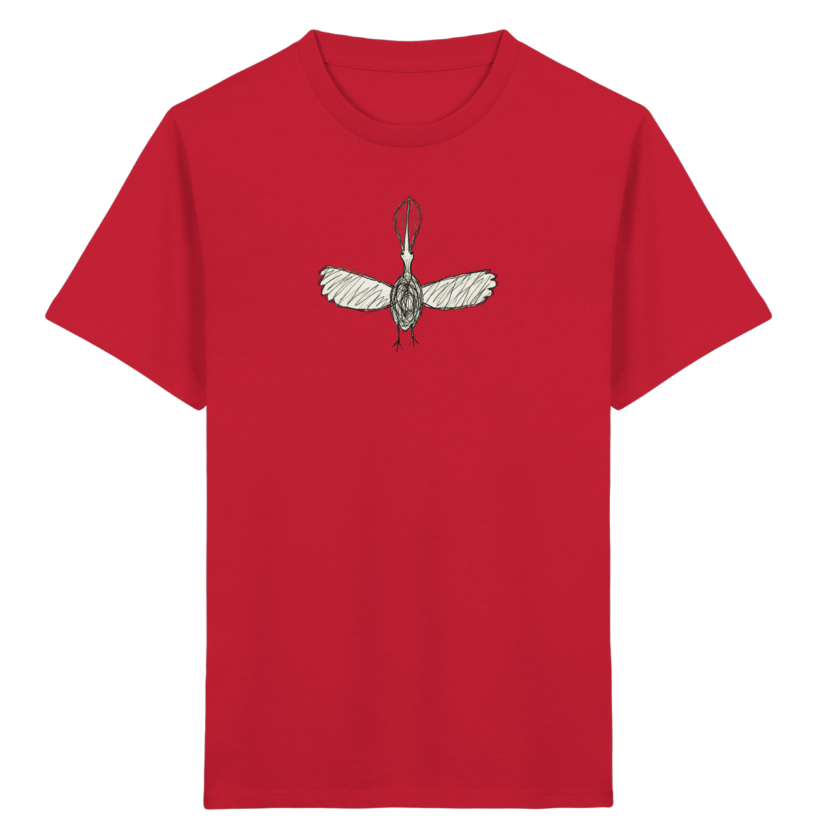 Pelikan von oben gezeichnet - Kinder Bio T-Shirt