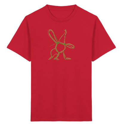 Moosgrüner Wackelhase mit Schultüte - Kinder Bio T-Shirt