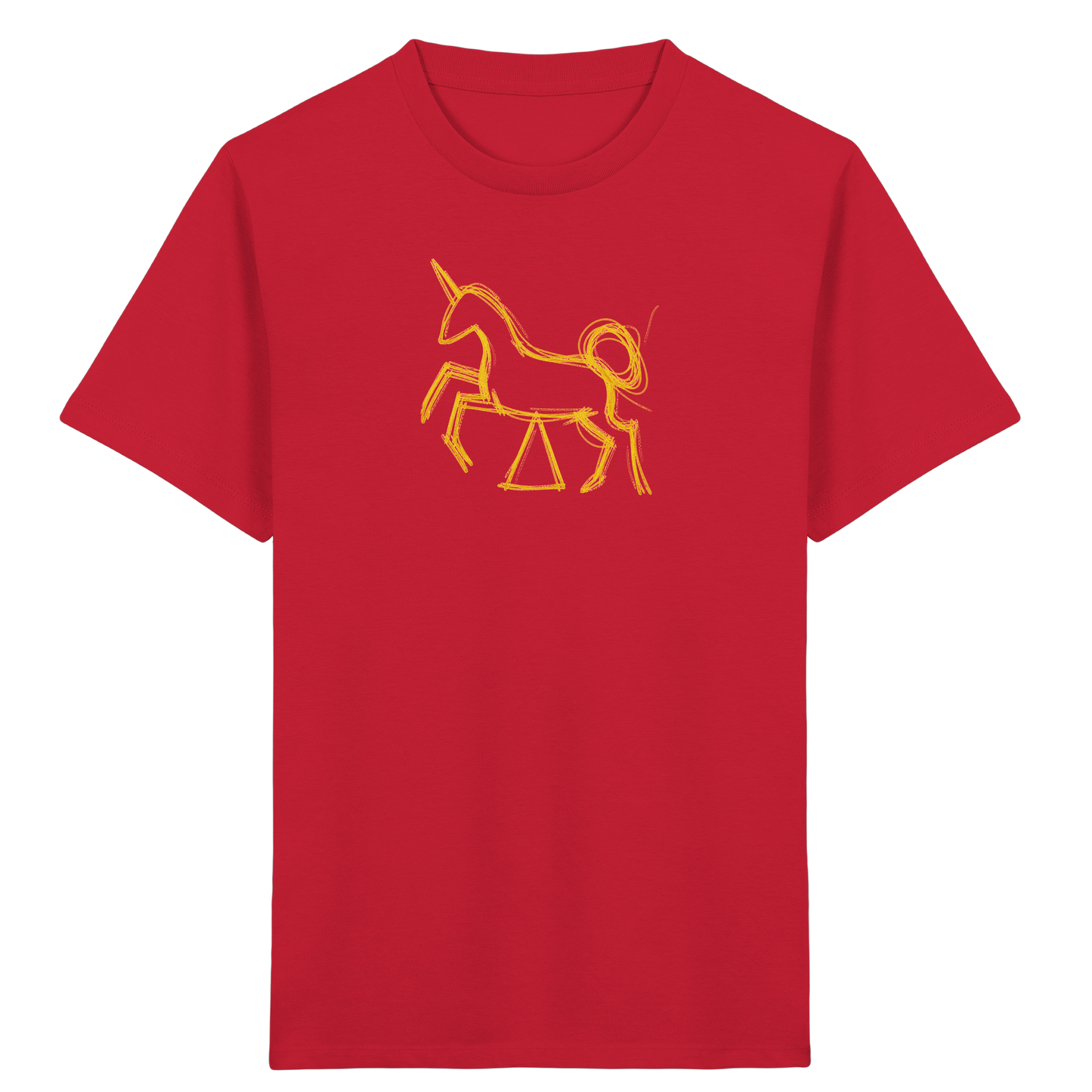 Currygelbes Einhorn zur Einschulung - Kinder Bio T-Shirt