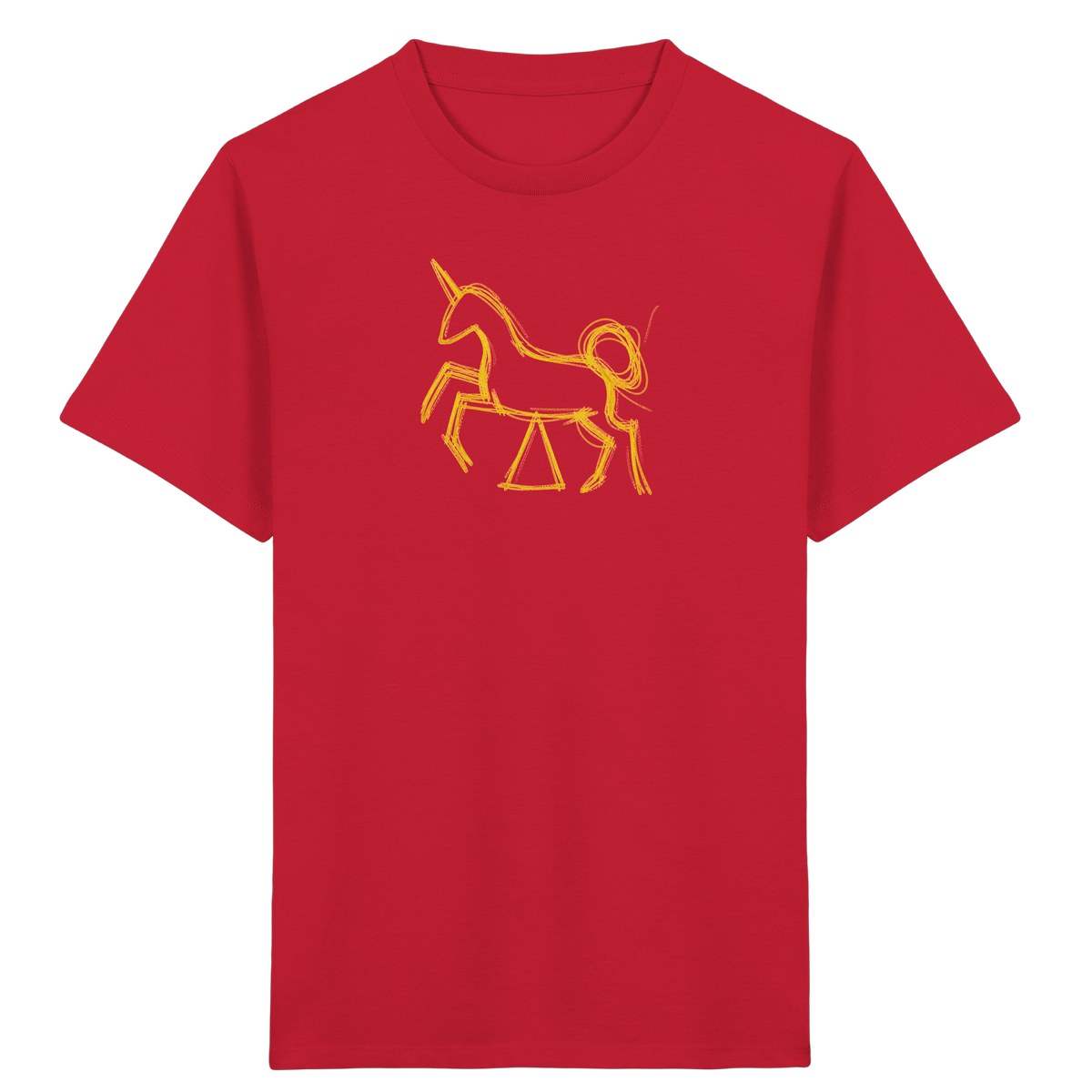 Currygelbes Einhorn zur Einschulung - Kinder Bio T-Shirt