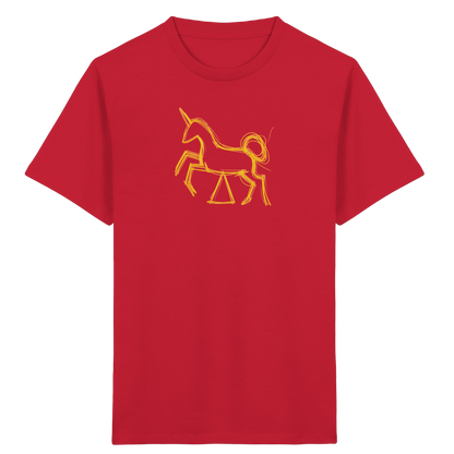 Currygelbes Einhorn zur Einschulung - Kinder Bio T-Shirt