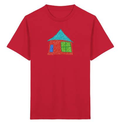 Rotes Haus mit Türkisdach - Kinder Bio T-Shirt