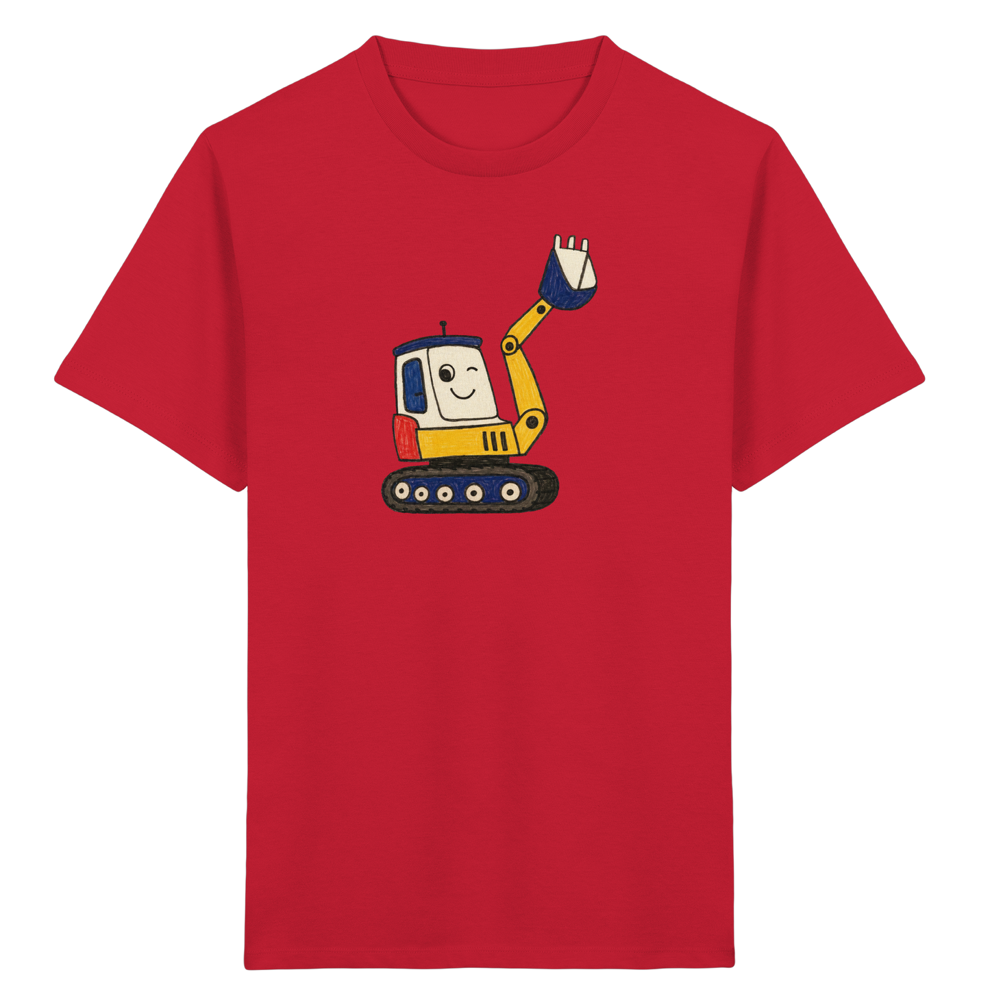 Fröhliches Bagger T-Shirt für Kinder - Kinder Bio T-Shirt