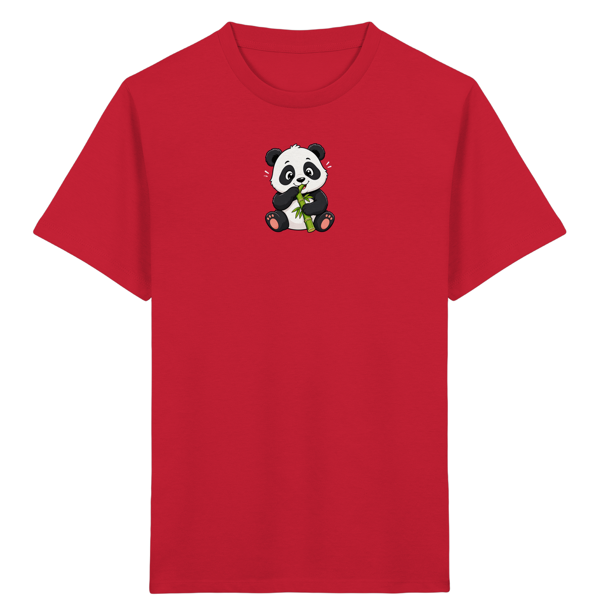 Niedlicher Panda isst Bambus T-Shirt - Kinder Bio T-Shirt