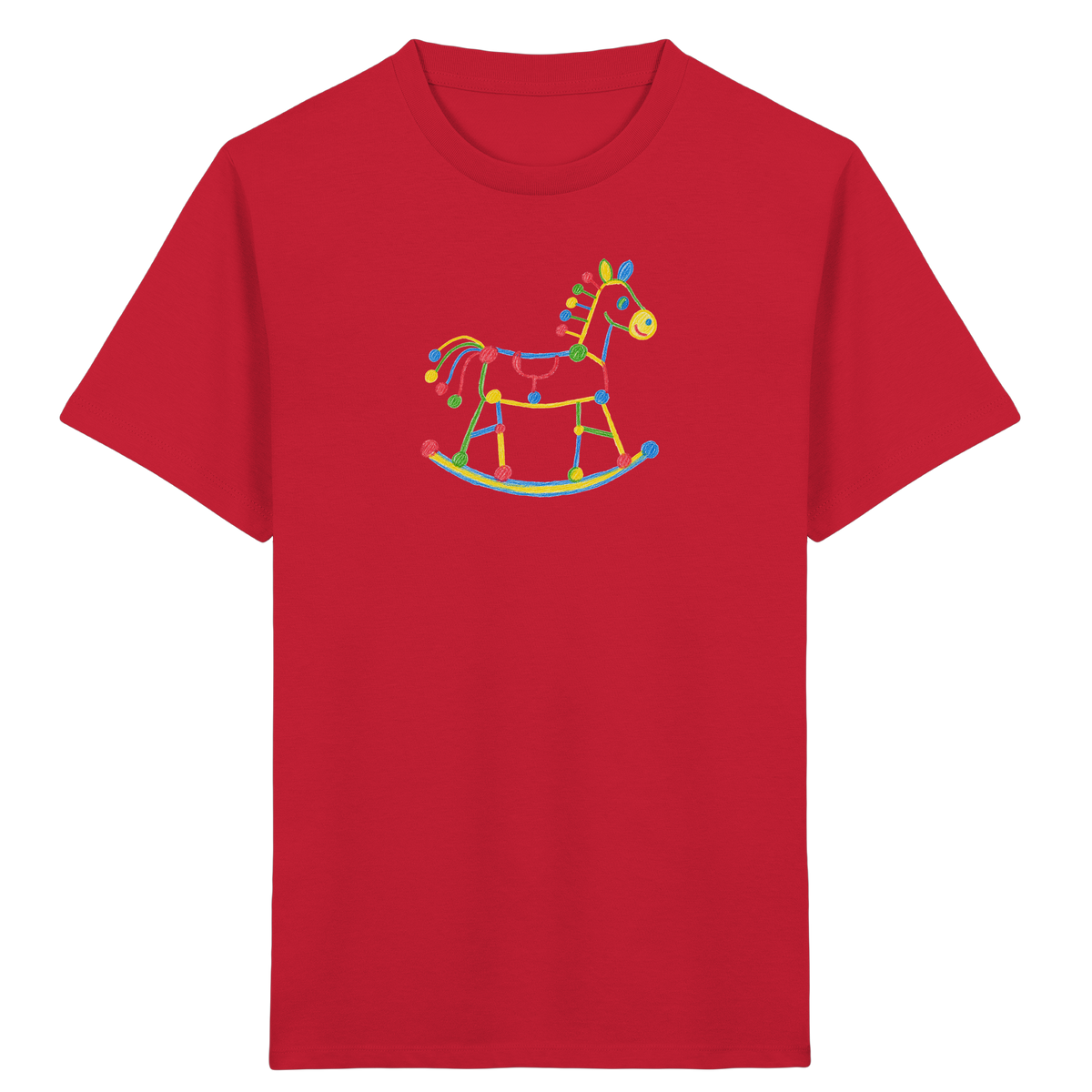 Farbpunkt Schaukelpferd Kinder Shirt - Kinder Bio T-Shirt