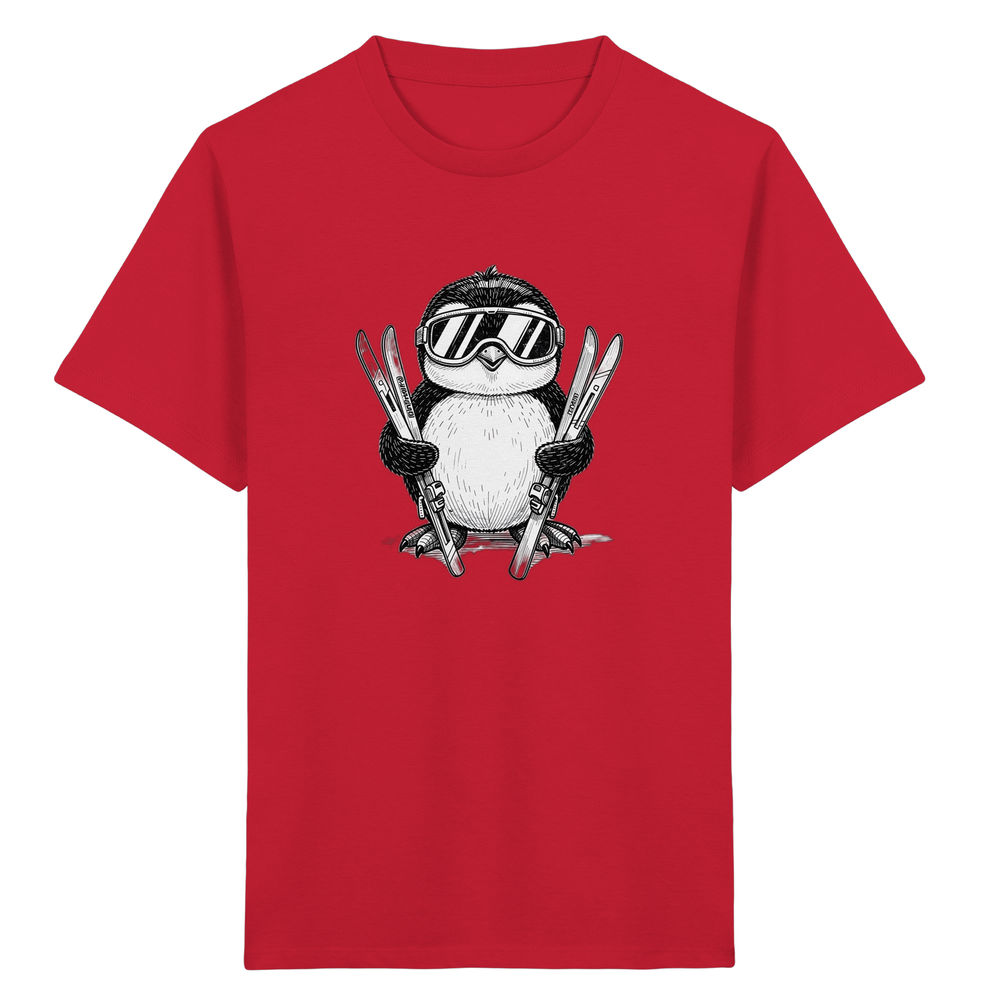 Pinguin auf Skiern: Vintage Kinder T-Shirt - Kinder Bio T-Shirt