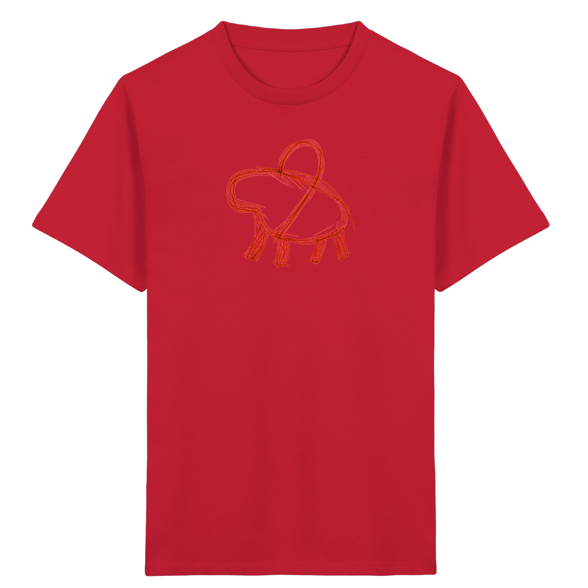 Rostbraunes Capybara mit Ranzen - Kinder Bio T-Shirt
